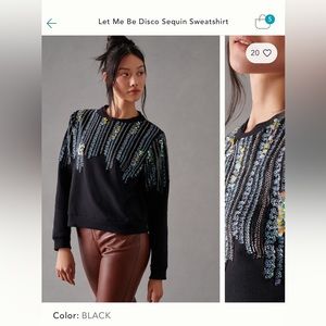 Anthropologie Let Me Be Disco Sequin Sweatshirt Medium